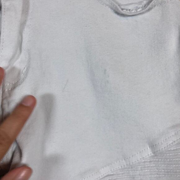 Demolition Mens Jeans White Moto Straight Distressed Premium Denim Y2K 32x30 - Picture 4 of 12